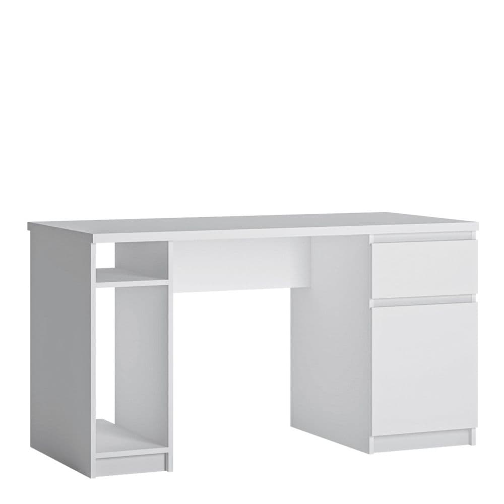 Newark White Newark 1 door 1 drawer twin pedestal desk in White in Alpine White
